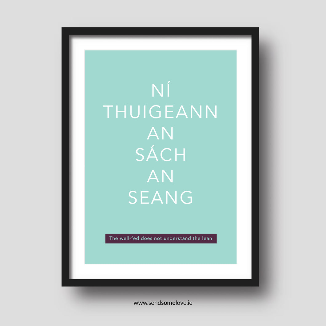 Ní thuigeann an sách an seang - Irish sayings