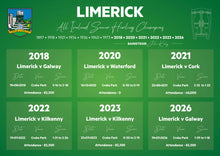 Load image into Gallery viewer, Limerick Hurling All Ireland Dates and Results Under John Kiely
