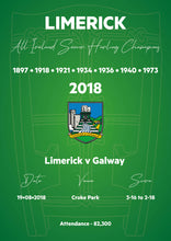Load image into Gallery viewer, Limerick Hurling Champions 2018 Print
