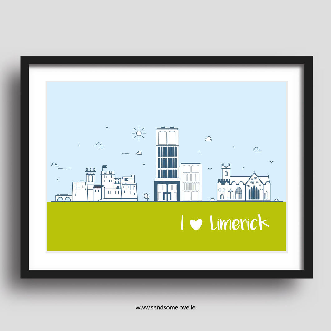 Copy of Copy of I Love Limerick  Prints for Occasions  Blue/Green