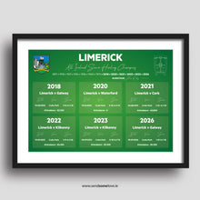 Load image into Gallery viewer, Limerick Hurling All Ireland Dates and Results Under John Kiely
